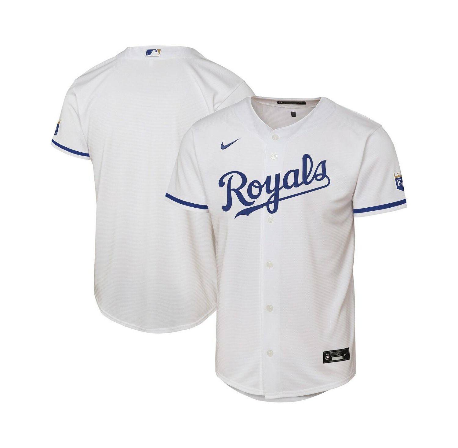 Big Boys and Girls White Kansas City Royals Home Stadium Jersey
