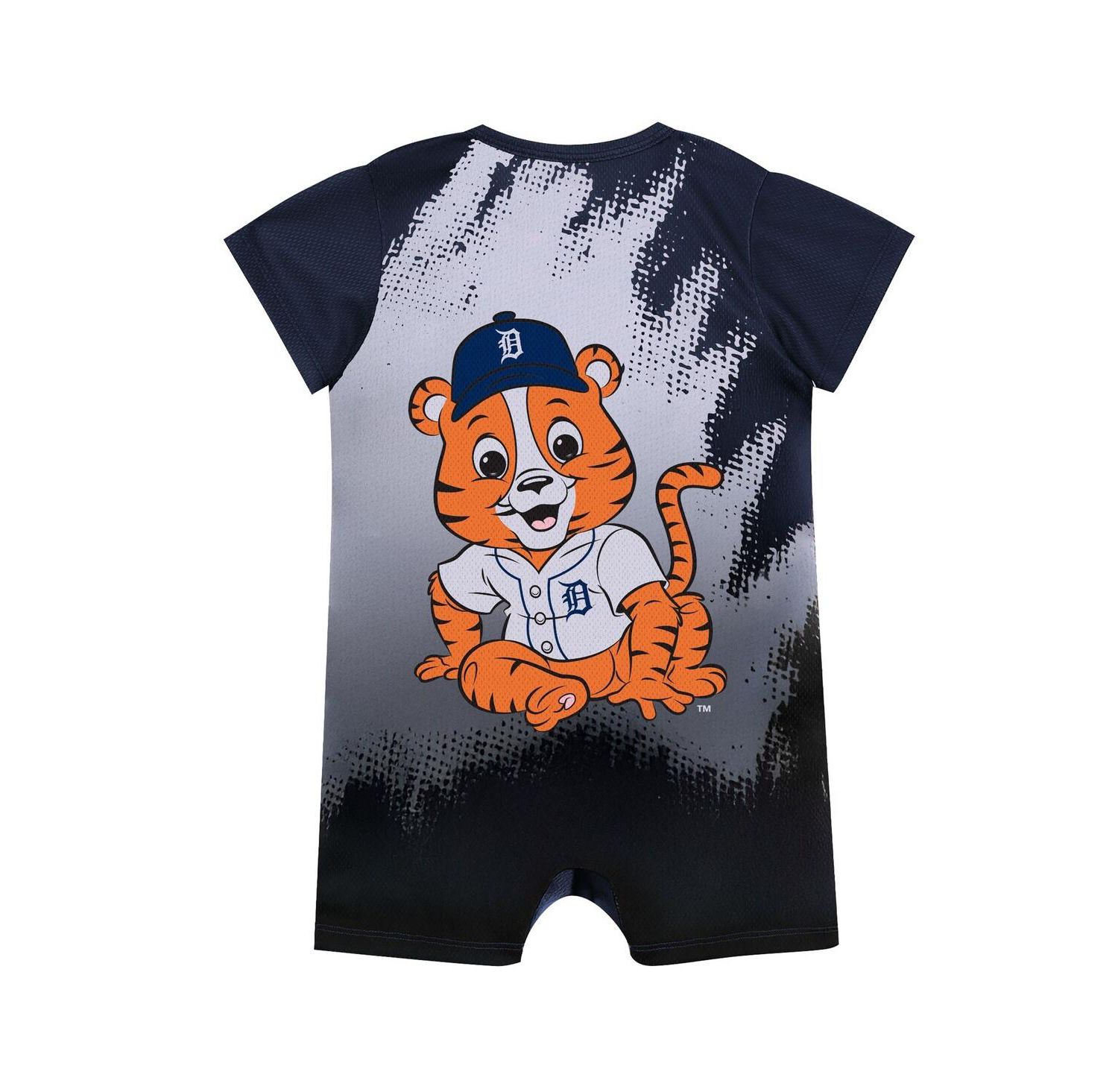 Baby Boys and Girls Navy Detroit Tigers Baby Mascot Bodysuit