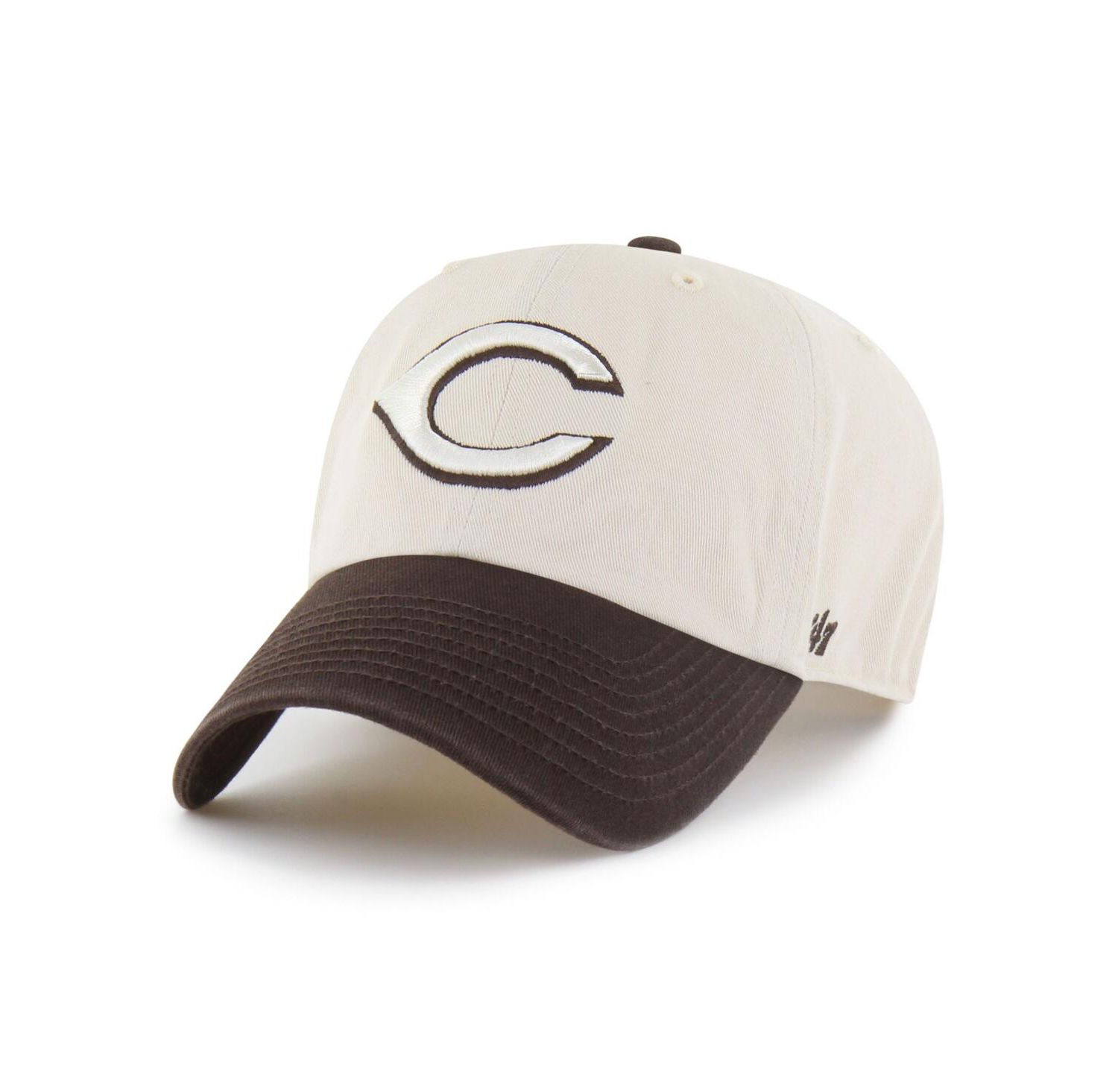 Men's Natural/Brown Cincinnati Reds Two-Tone Fashion Clean Up Adjustable Hat