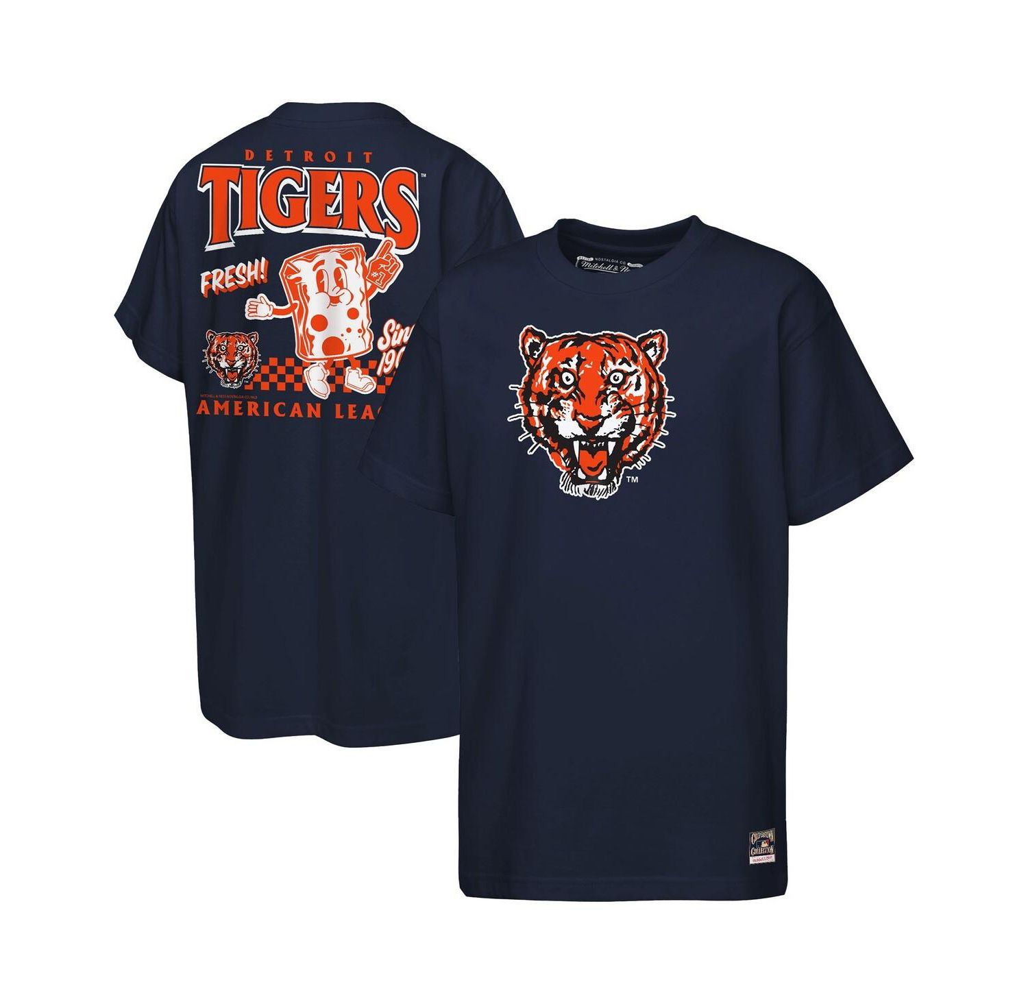 Big Boys and Girls Navy Detroit Tigers Cooperstown Concession T-Shirt