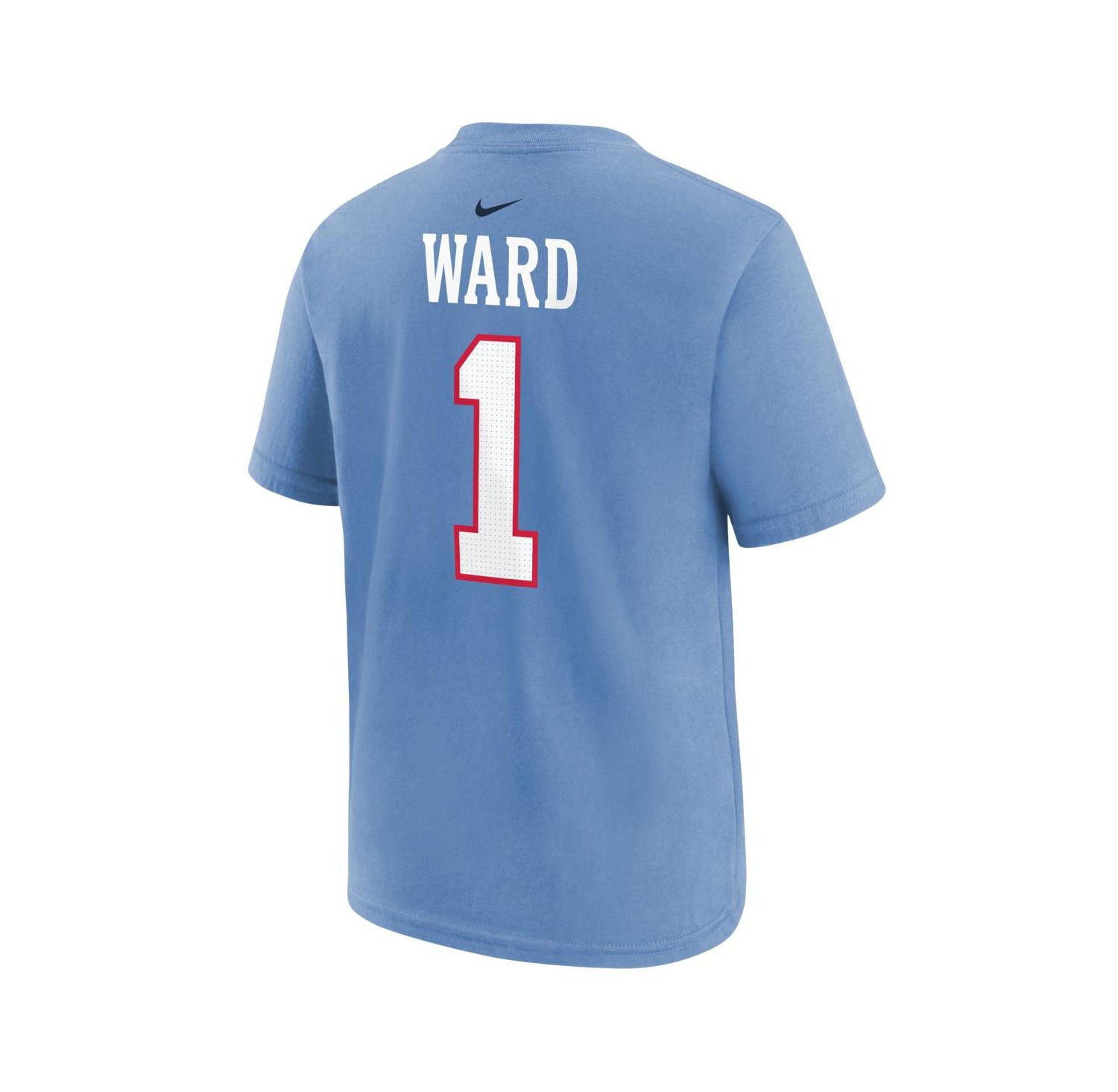 Big Boys and Girls Cameron Ward Light Blue Tennessee Titans Name & Number T-Shirt