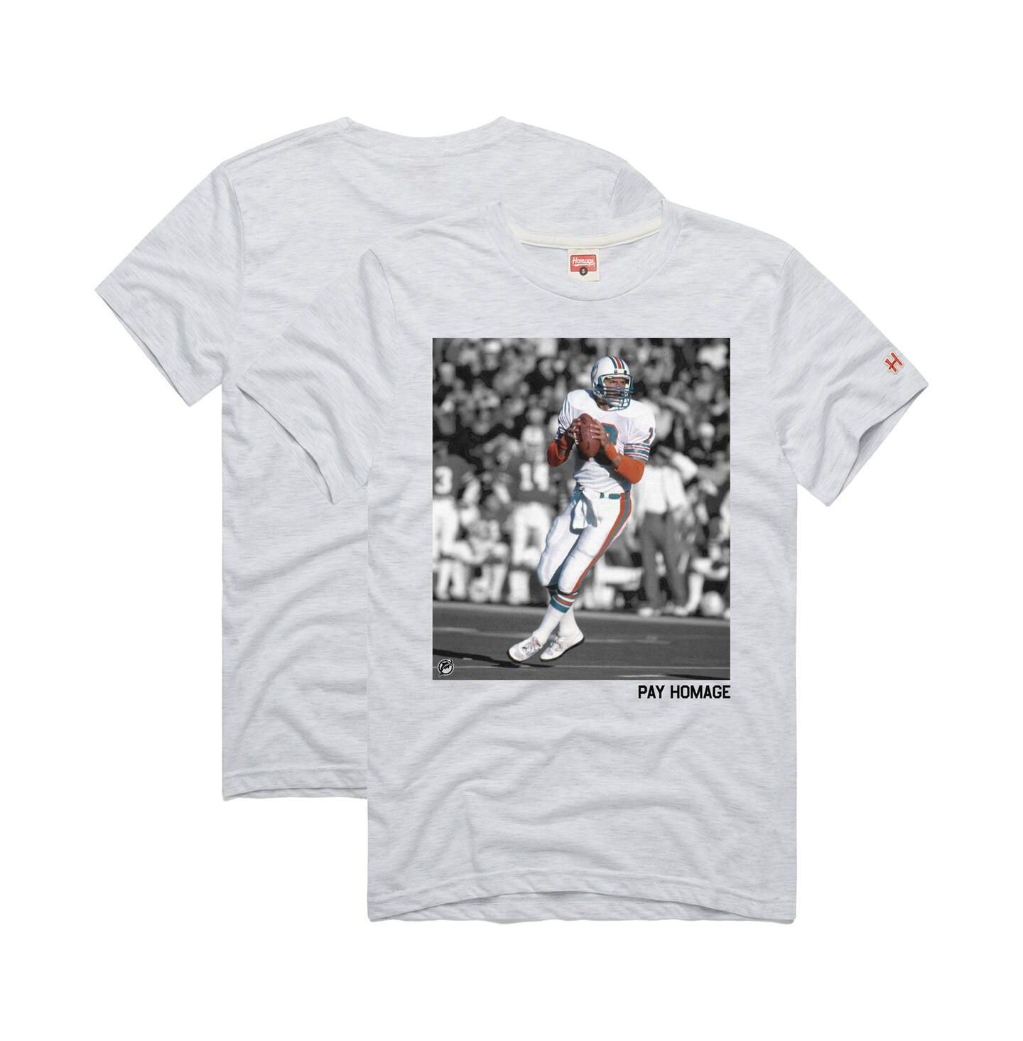 Футболка Homage Dan Marino Ash Miami Dolphins Pay Tri-Blend — фото 1