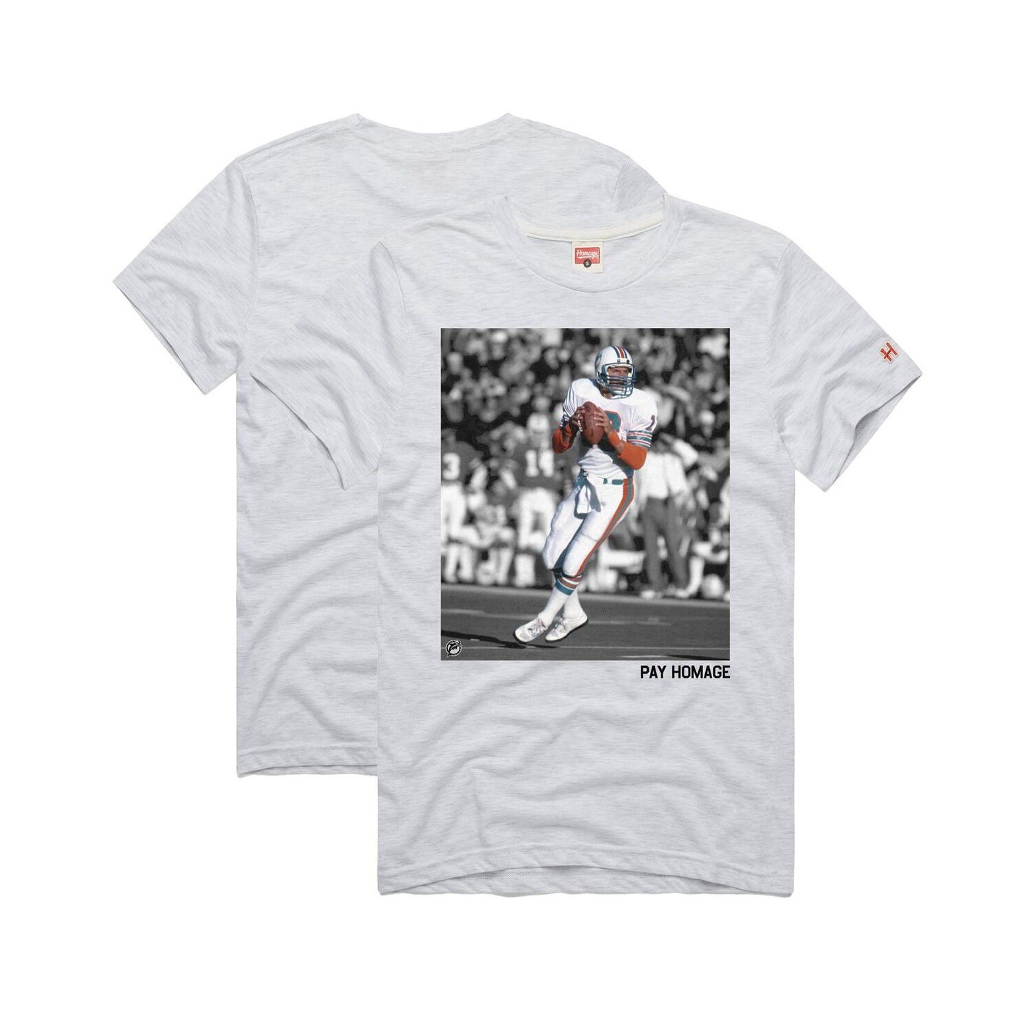 Men's and Women's Dan Marino Ash Miami Dolphins Pay Homage Tri-Blend T-Shirt