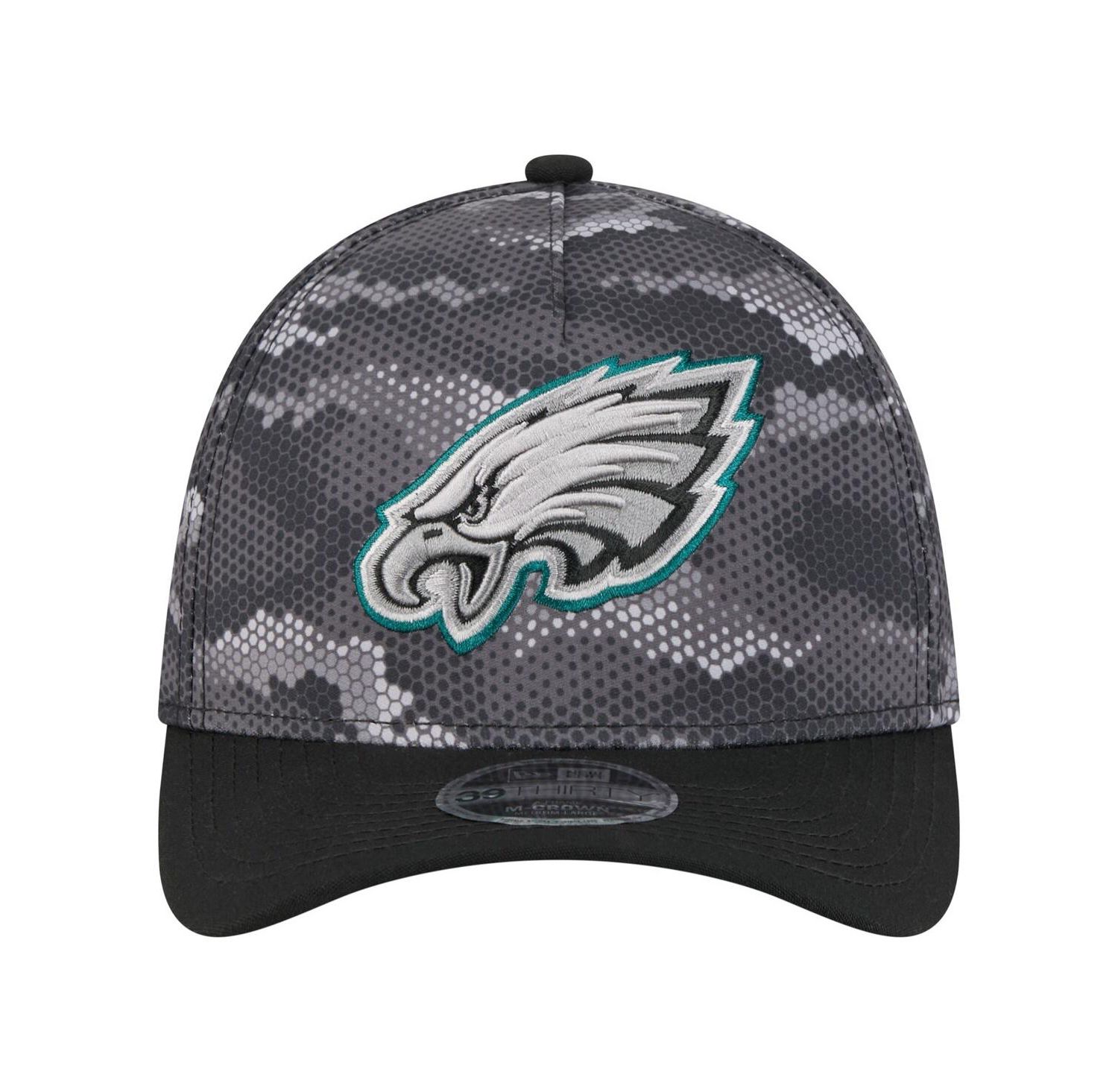 Men's Black Philadelphia Eagles Camo A-Frame 39THIRTY Flex Hat