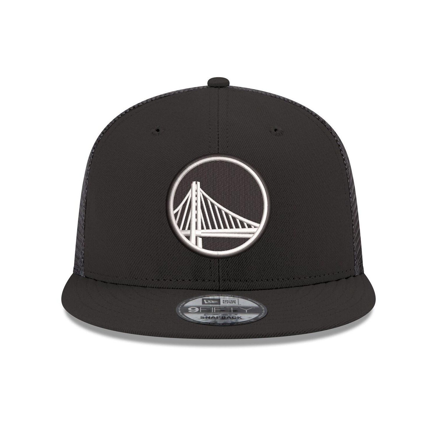 Men's Black Golden State Warriors Core Logo Meshback 9FIFTY Snapback Hat