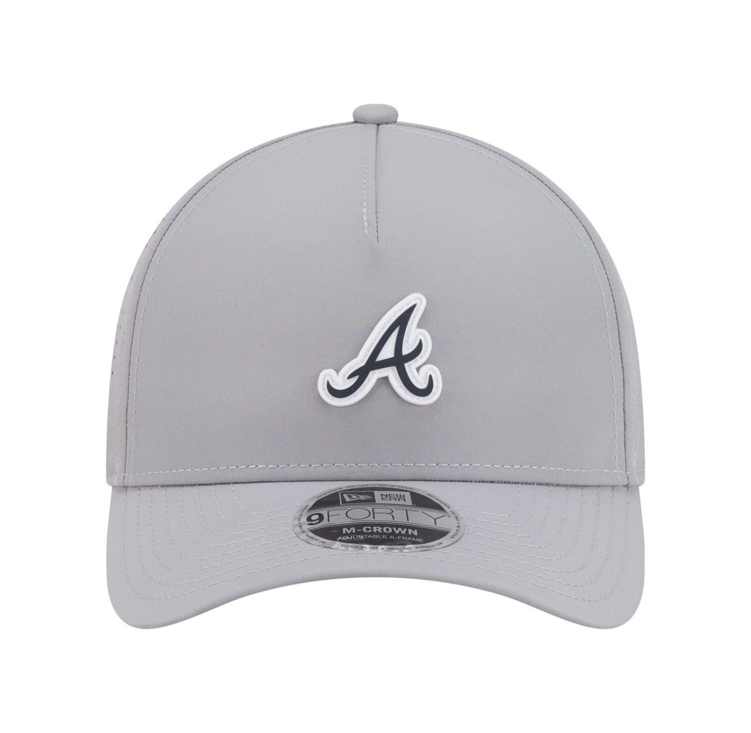 Men's Gray Atlanta Braves Micro Logo 9FORTY M-Crown A-Frame Adjustable Hat