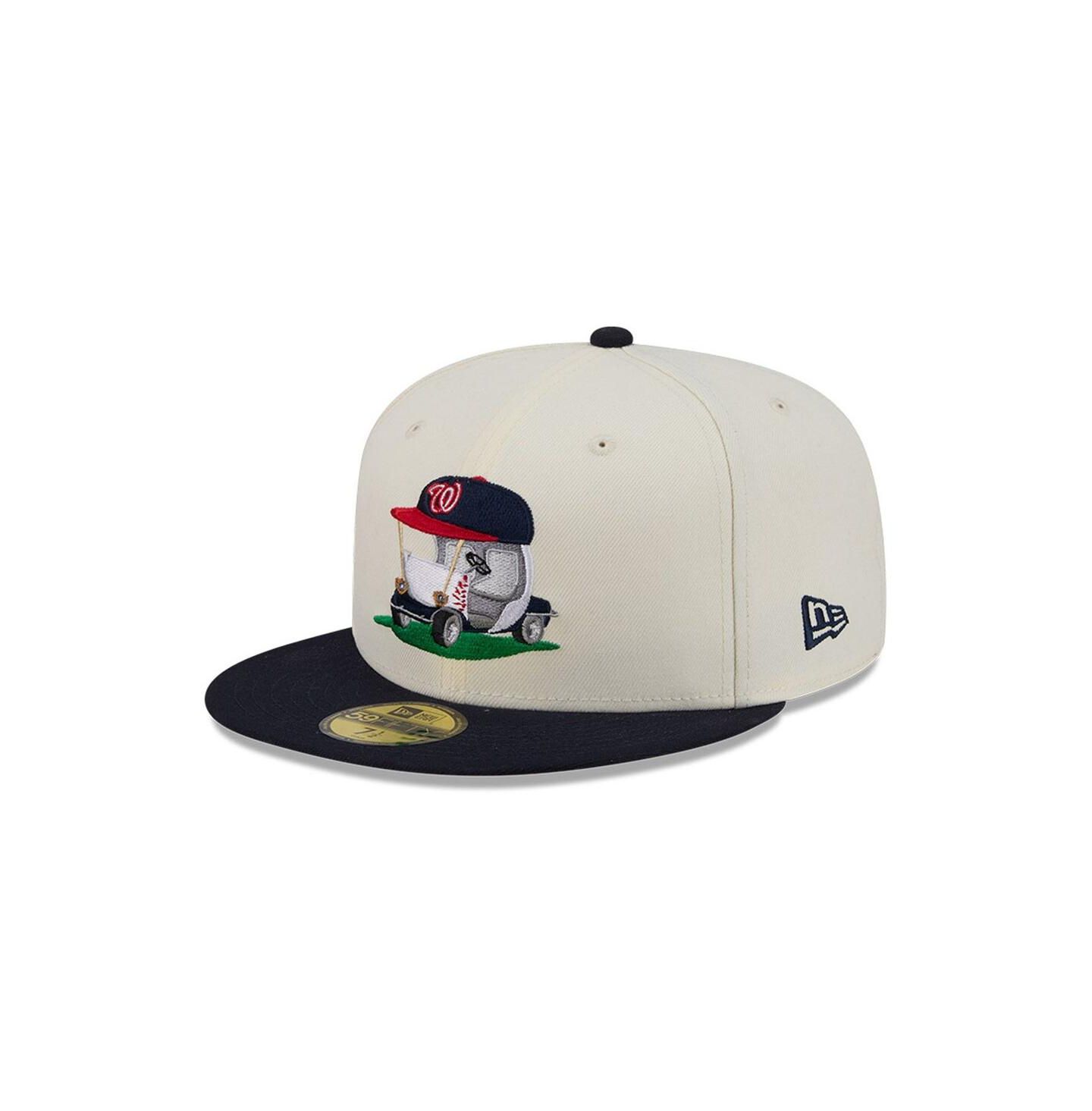 Мужская кепка New Era Cream/Navy Washington Nationals Bullpen Cart 59FIFTY Fitted Hat — фото 3