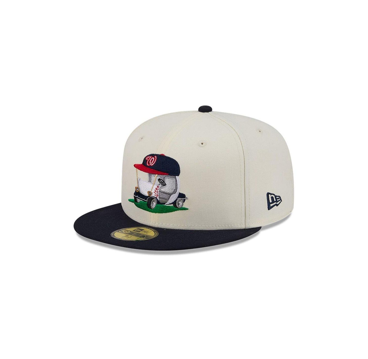 Men's Cream/Navy Washington Nationals Bullpen Cart 59FIFTY Fitted Hat