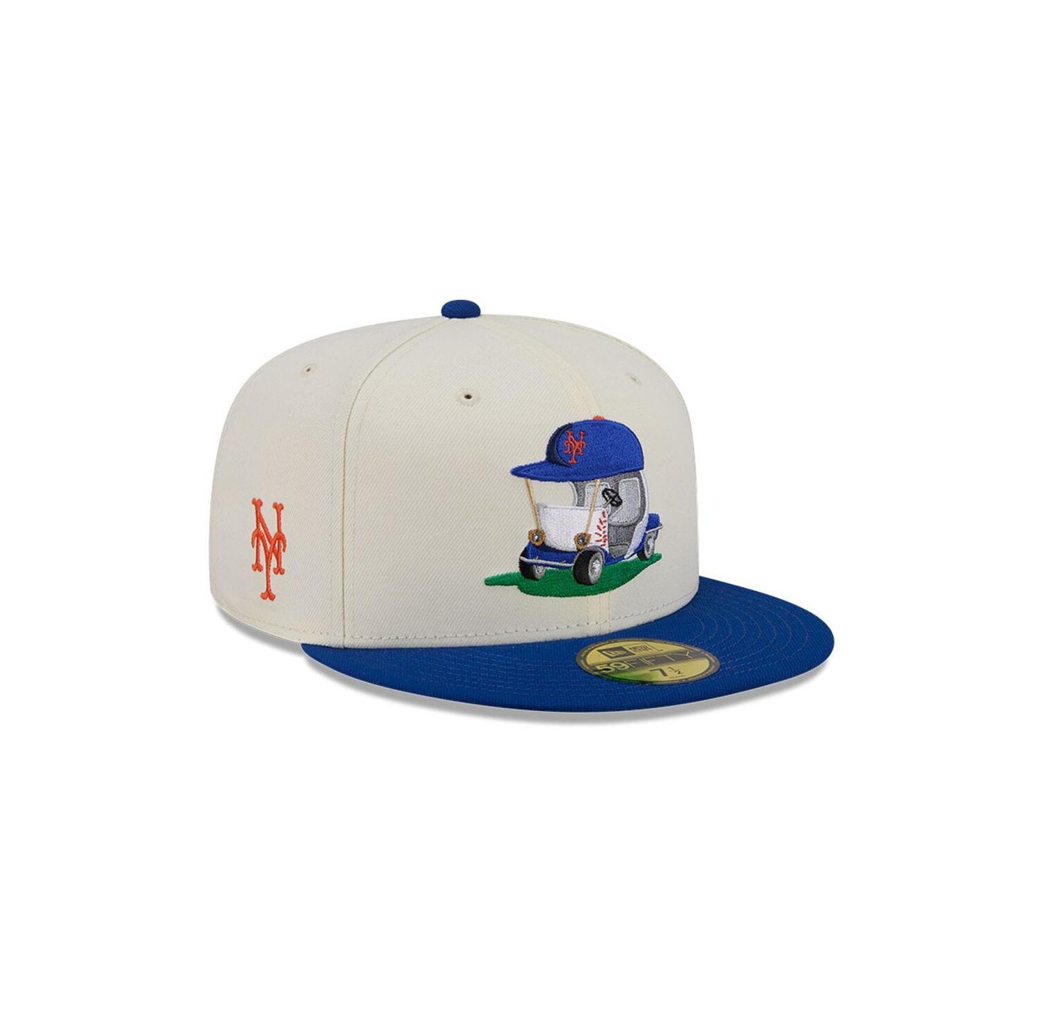 Men's Cream/Royal New York Mets Bullpen Cart 59FIFTY Fitted Hat