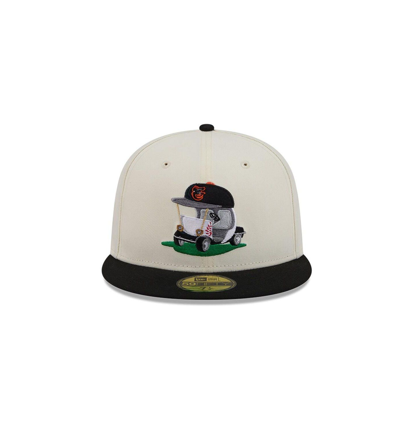 Мужская кепка New Era Cream/Black Baltimore Orioles Bullpen Cart 59FIFTY Fitted Hat — фото 2