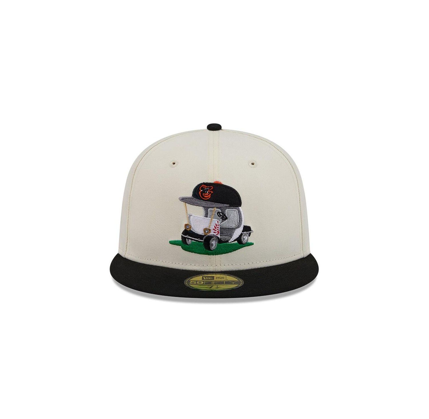 Men's Cream/Black Baltimore Orioles Bullpen Cart 59FIFTY Fitted Hat
