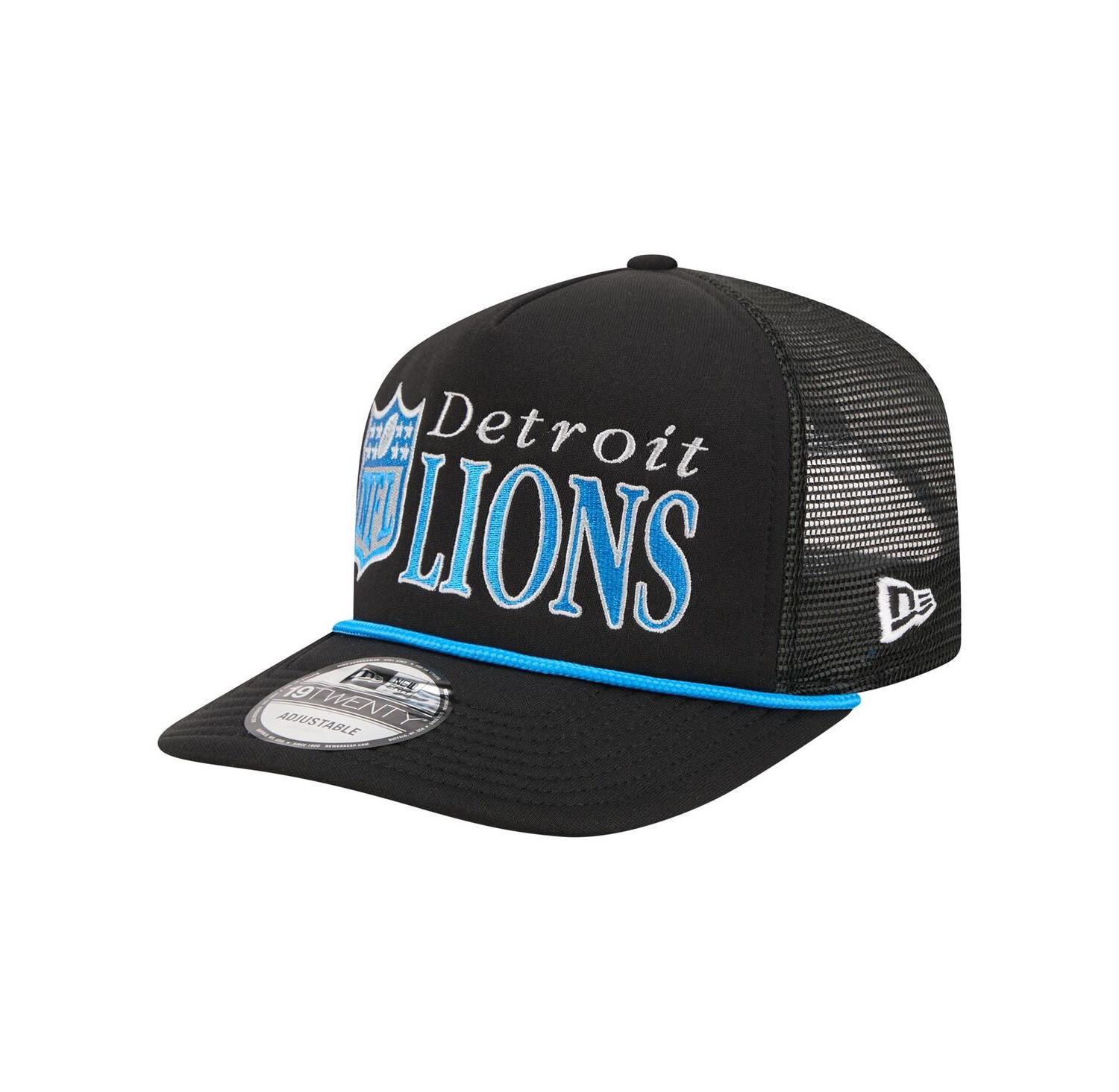 Men's Black Detroit Lions Throwback Foam 19TWENTY Adjustable Hat