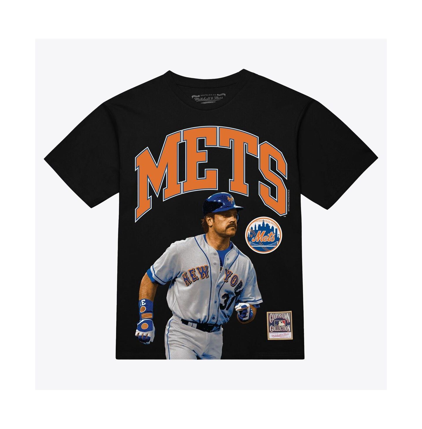 Мужская футболка Mitchell & Ness Mike Piazza Black New York Mets Photo Arch Player Graphic — фото 1