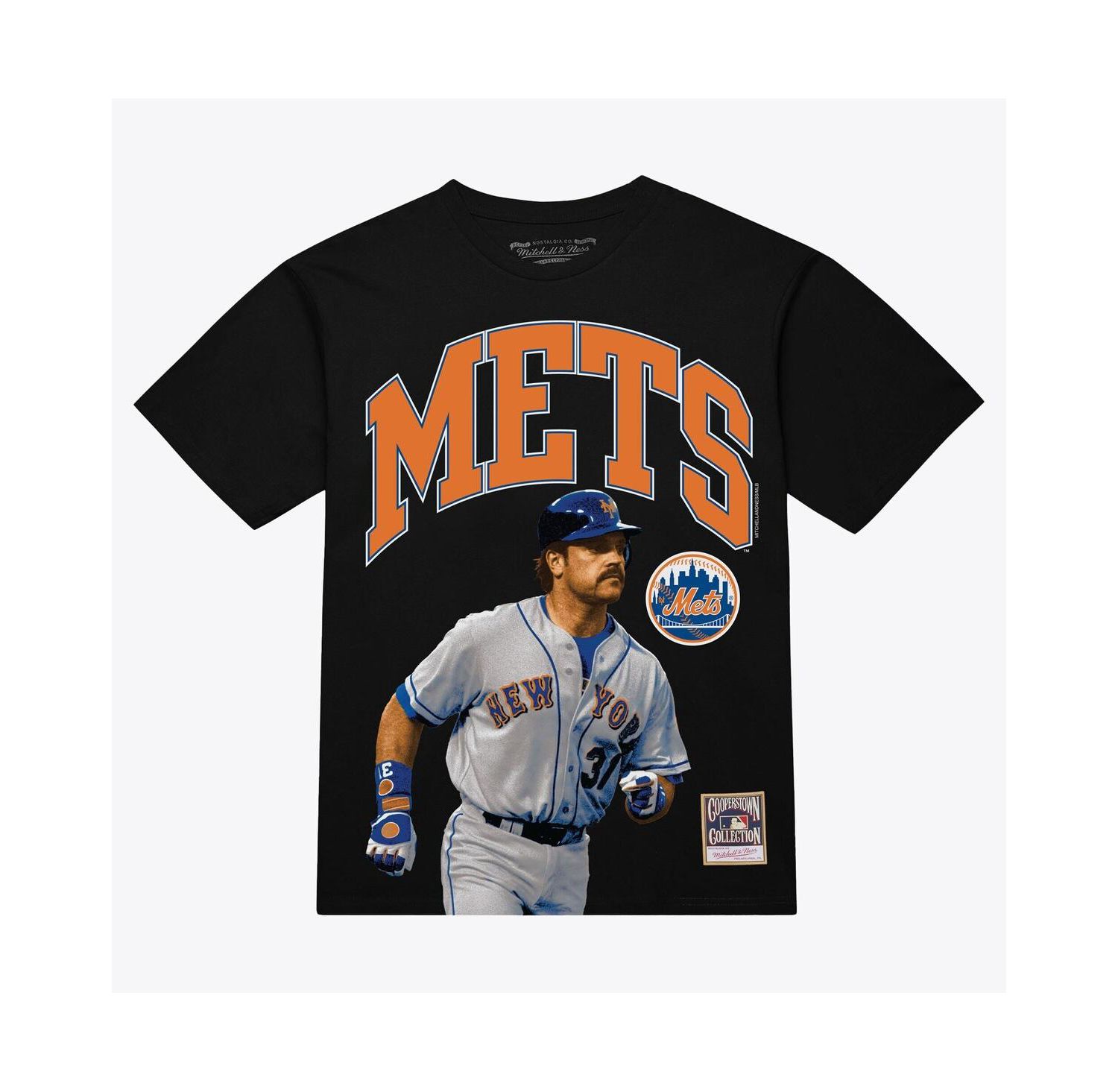 Men's Mike Piazza Black New York Mets Photo Arch Player Graphic T-Shirt