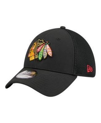 Men's Black Chicago Blackhawks Logo 39THIRTY Flex Hat