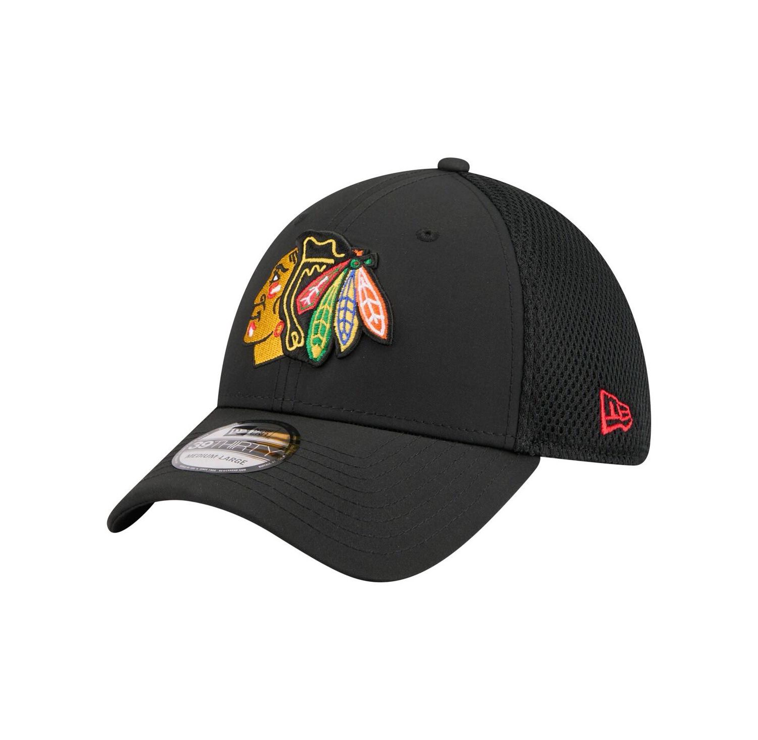 Men's Black Chicago Blackhawks Logo 39THIRTY Flex Hat