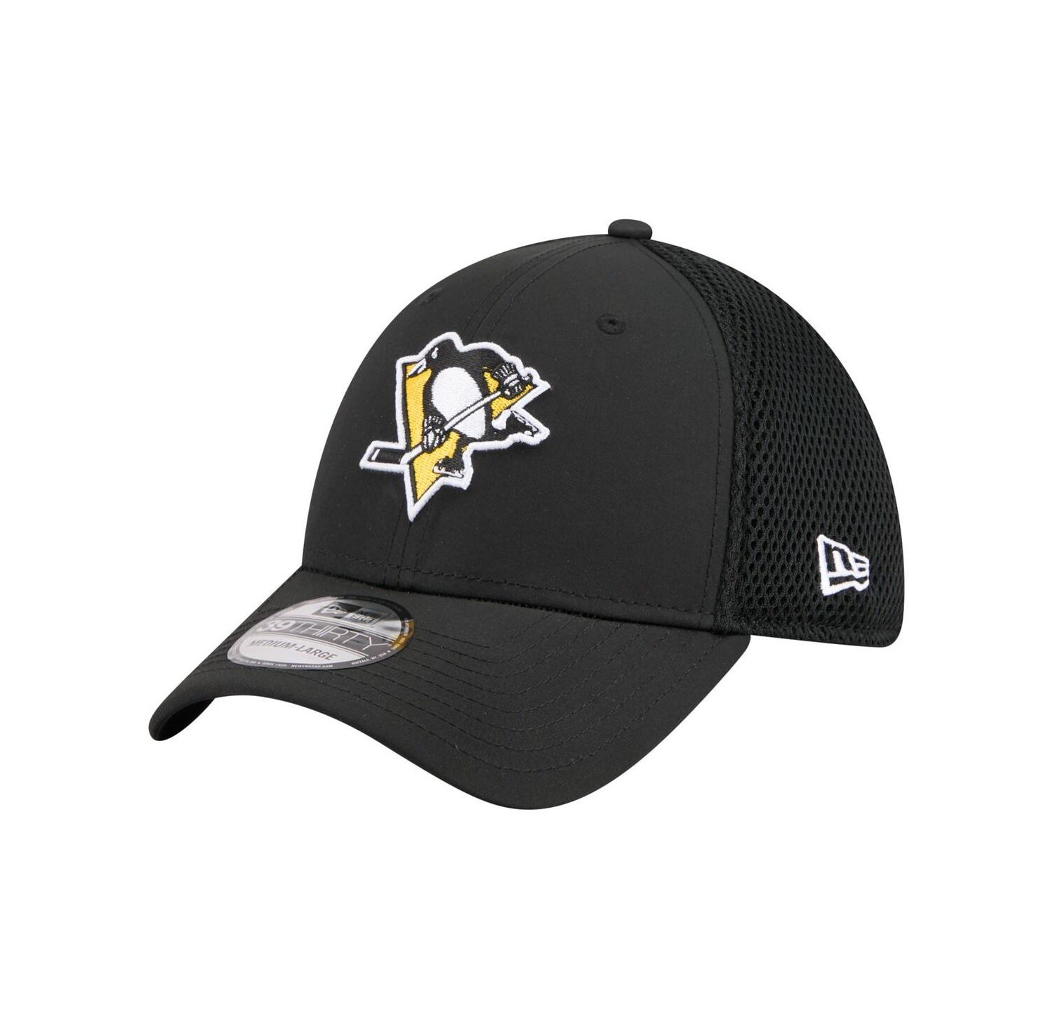 Men's Black Pittsburgh Penguins Logo 39THIRTY Flex Hat