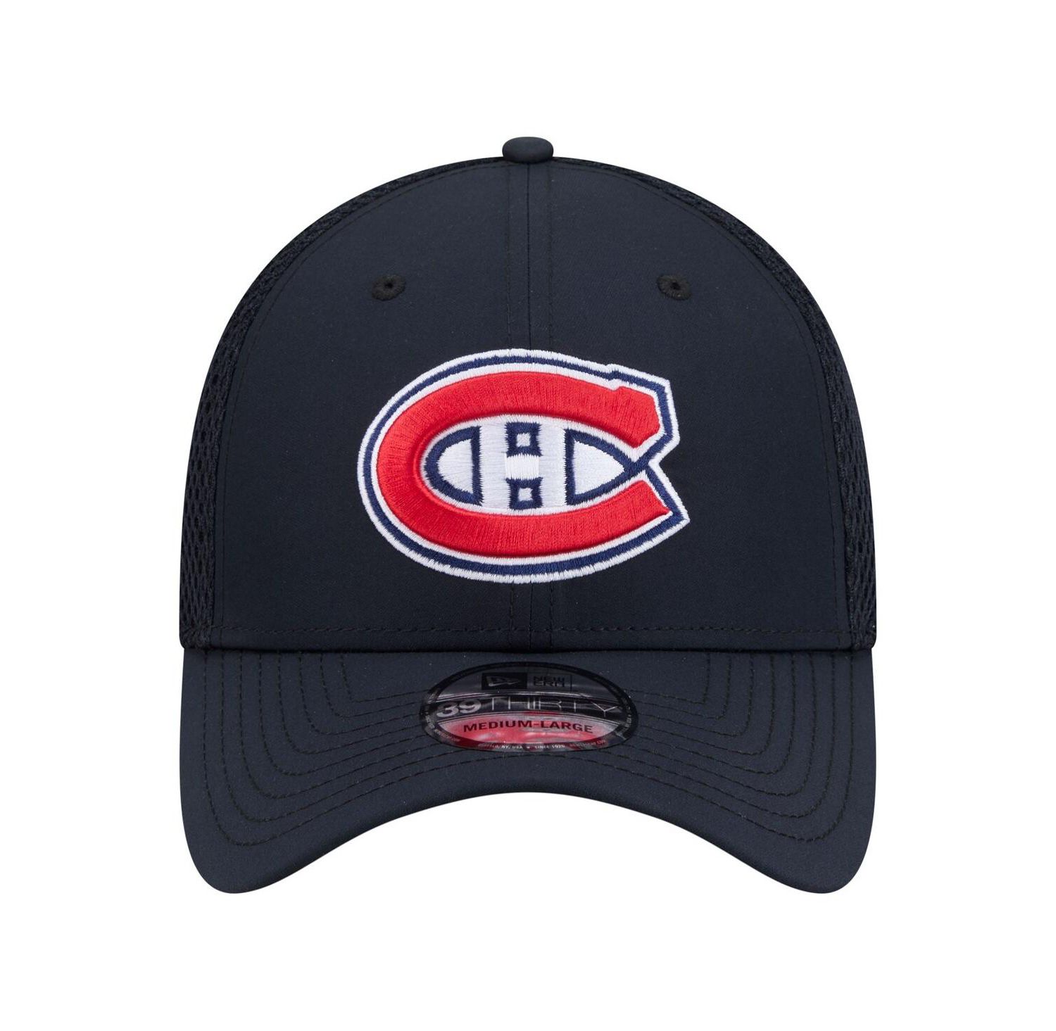 Men's Navy Montreal Canadiens Logo 39THIRTY Flex Hat