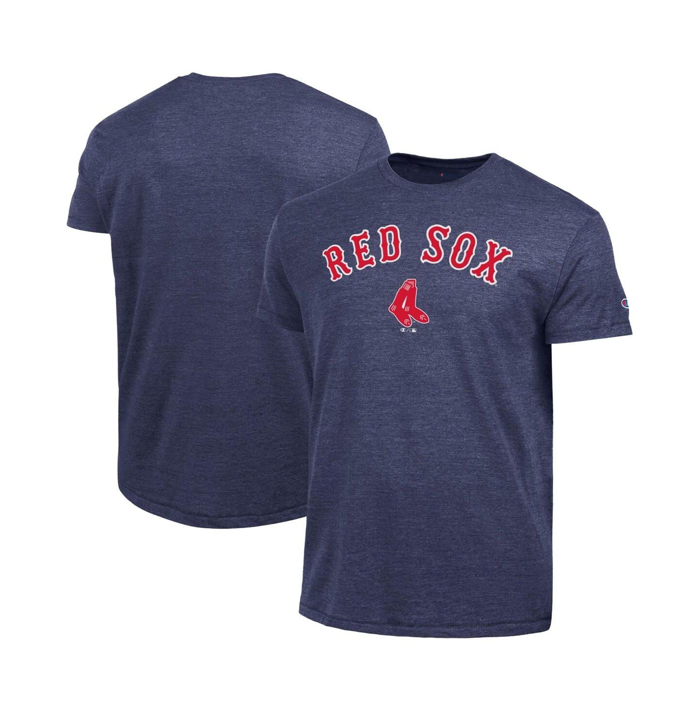 Мужская футболка Champion Navy Boston Red Sox Cooperstown Wordmark Lockup Tri-Blend — фото 1