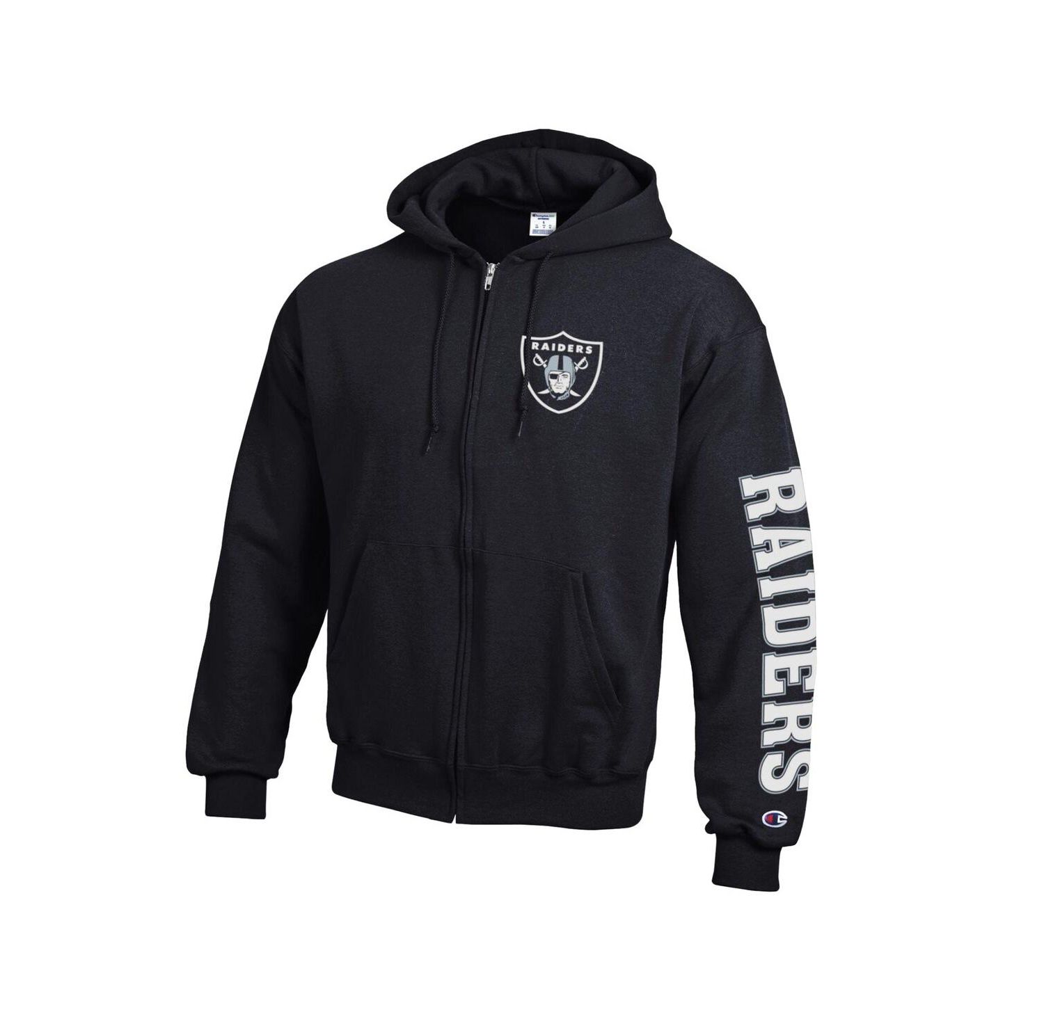 Men's Black Las Vegas Raiders Powerblend Fleece Full-Zip Hoodie