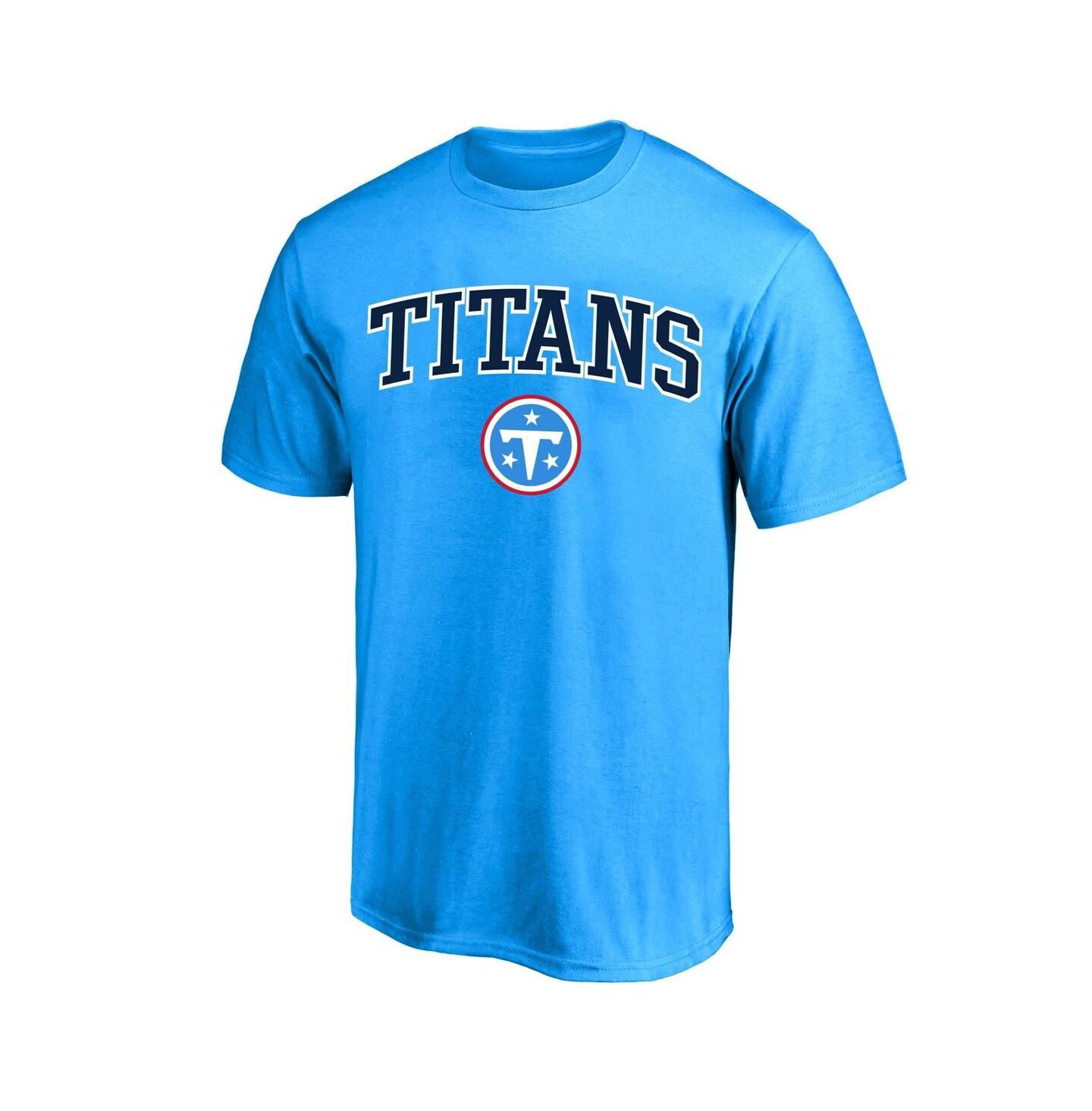 Мужская футболка Fanatics Tennessee Titans Arch Over Logo, большие размеры, Light Blue — фото 1