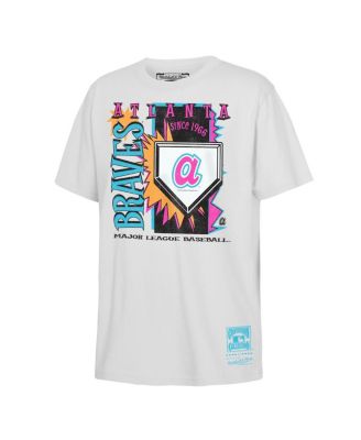 Big Boys and Girls White Atlanta Braves Cooperstown Neon Field Shock T-Shirt