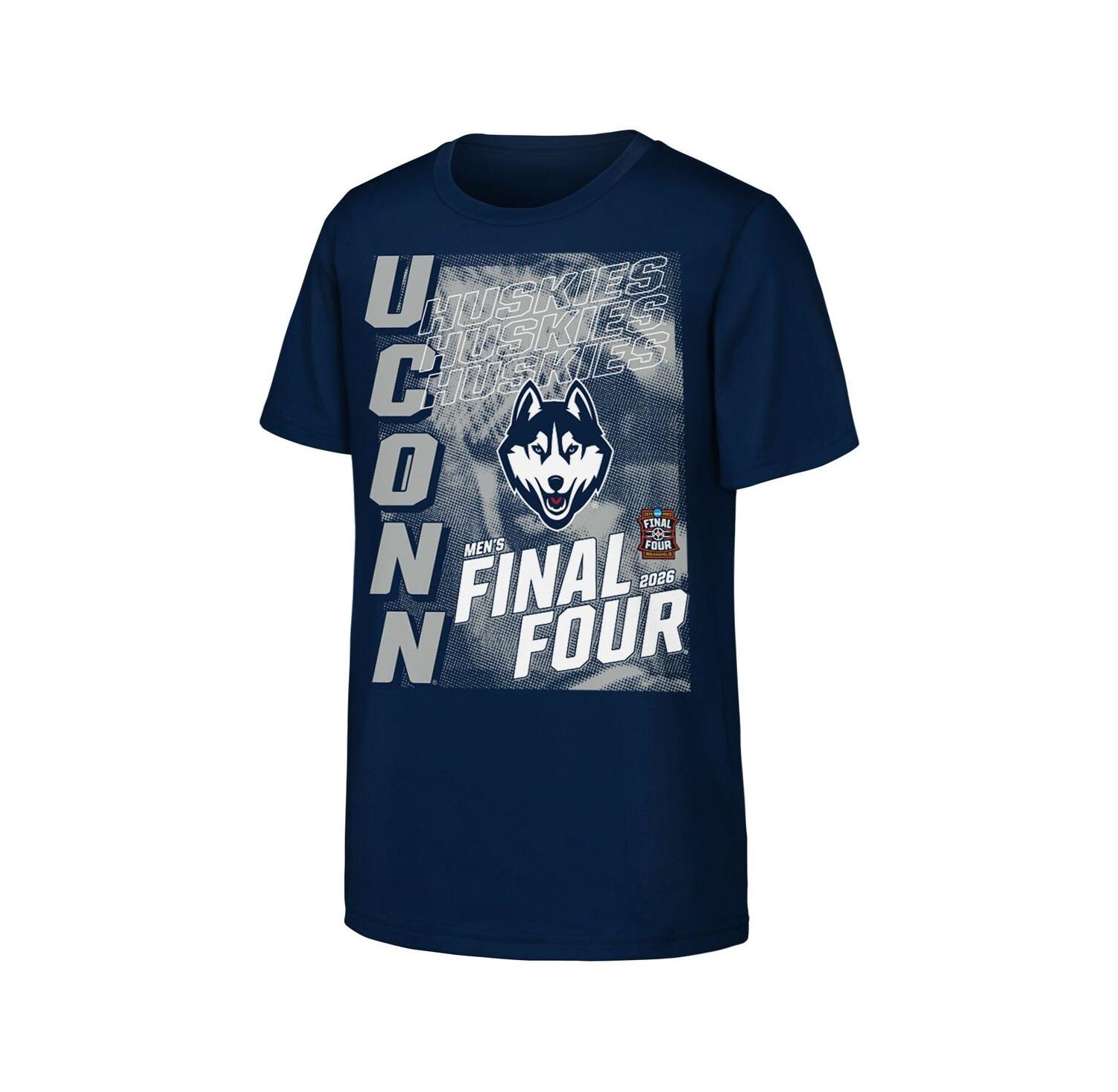 Big Boys and Girls Navy UConn Huskies 2026 NCAA Men's Basketball Tournament March Madness Final Four T-Shirt