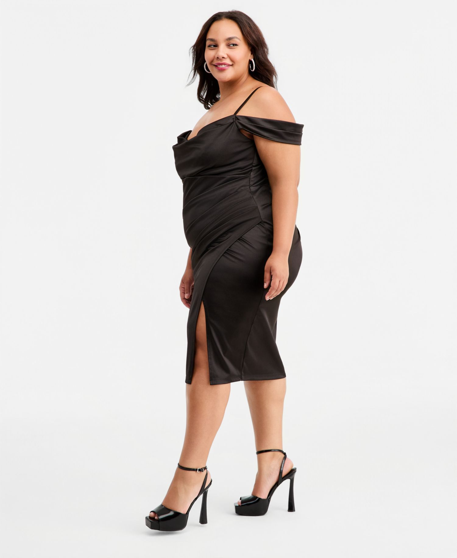 Trendy Plus Size Off-Shoulder Spaghetti-Strap Dress