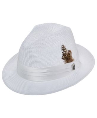 Men's Solid Vent Paper Milan Fedora Hat