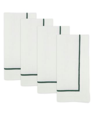 Embroidered Line Design Napkins, Set of 4