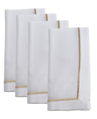 Embroidered Line Design Napkins, Set of 4