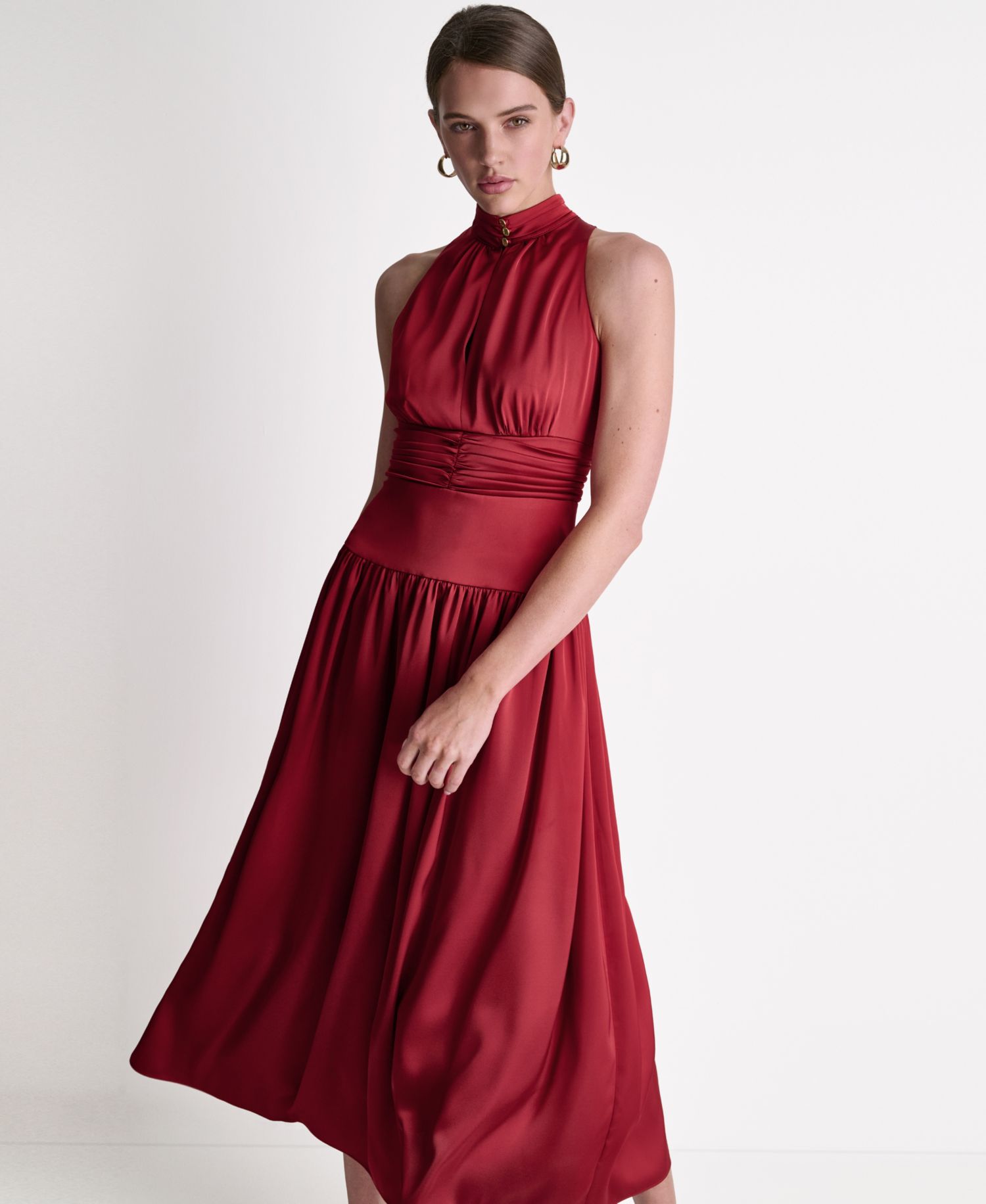 Women's Mock Neck Maxi Dress