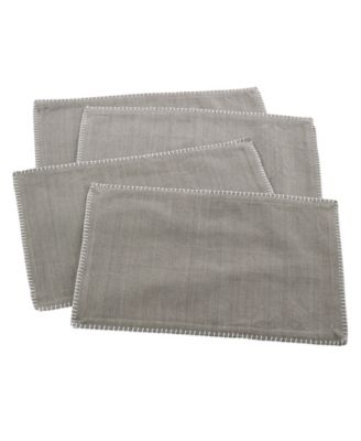 Whip Stitched Design Placemats, Set of 4