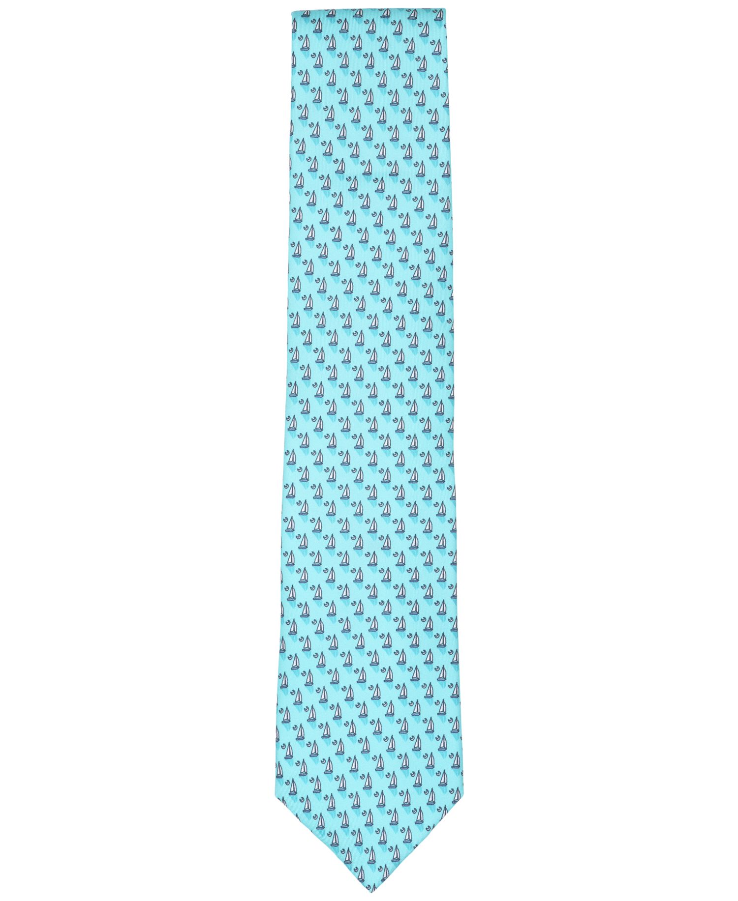 Men's Serenity Sailboat Neat Pattern Silk Tie
