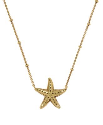 Gold-Tone Parker Starfish Metal Short Pendant Necklace