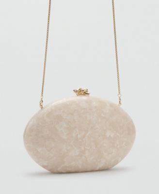 Women's Cultivated Pearl-Effect Clutch Bag