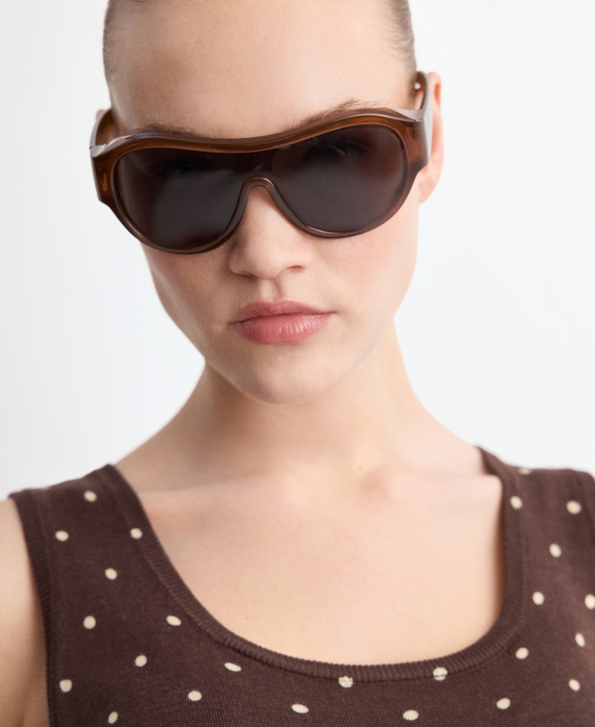 Mango Women's Polka-Dot Knitted Top