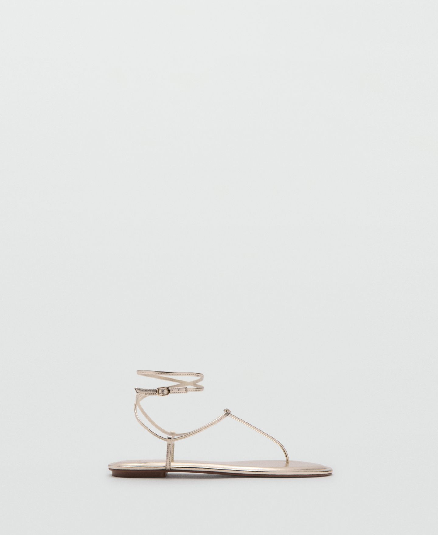 Женские сандалии Mango Metallic Straps, цвет: Золотой — фото 5