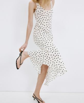 polka dot midi dress mango MANGO - Fitted polka-dot Midi Dress Brown
