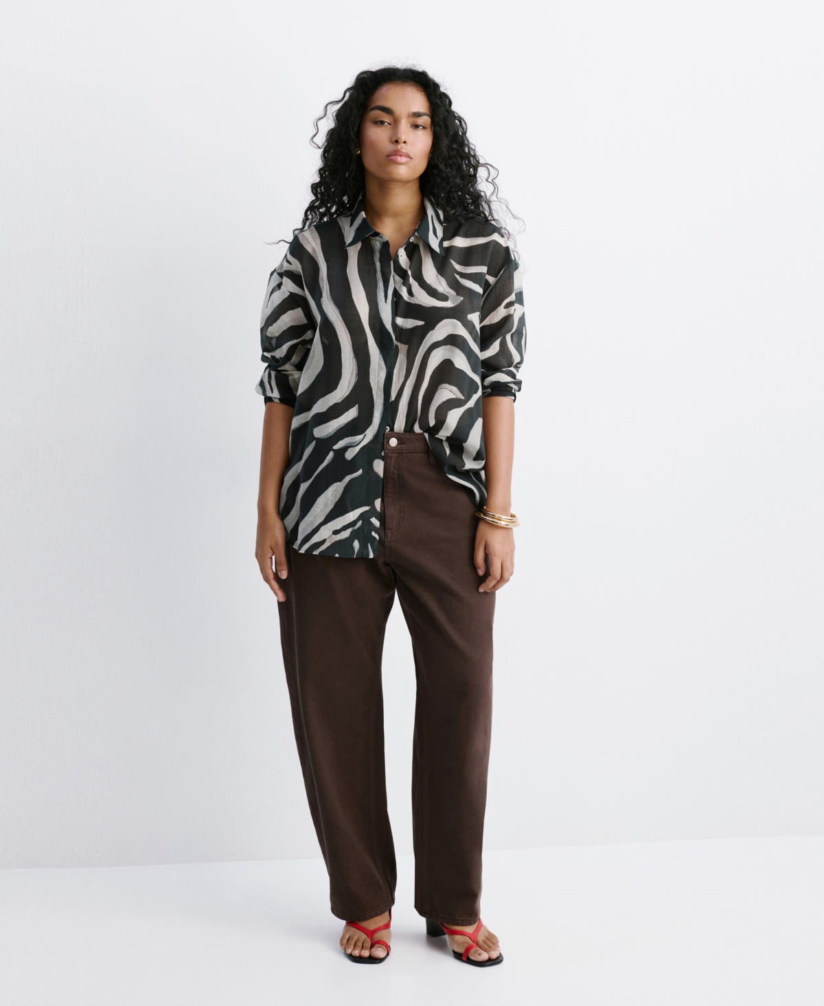 Mango Women's Lyocell Printed Shirt