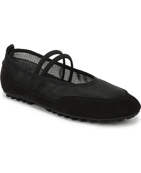 Женские балетки Franco Sarto Fietta Round Toe Mary Jane, цвет: Чёрный сетчатый