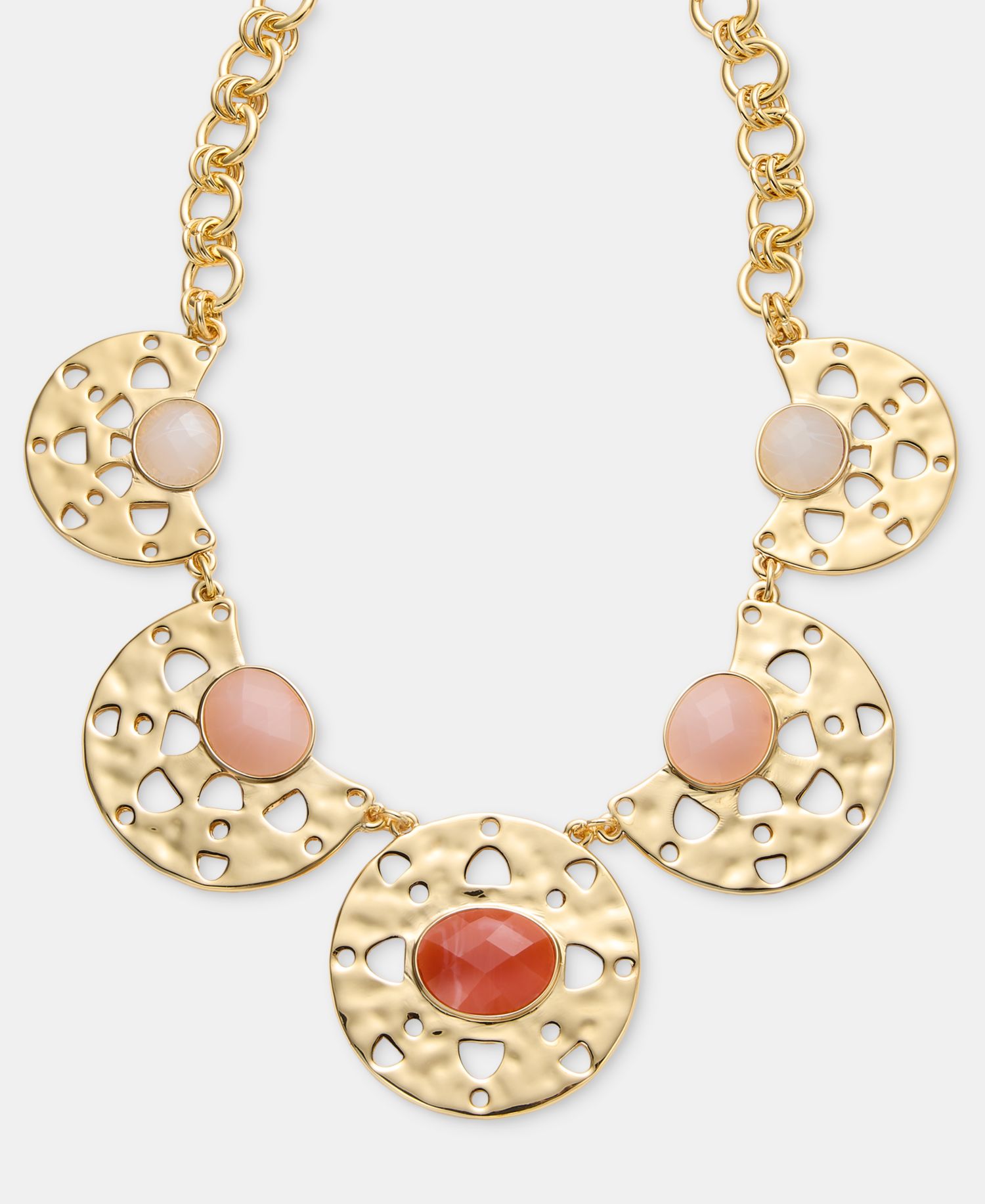 Gold-Tone Pendant Link Necklace