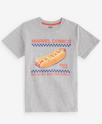 Boys' XS-XL Marvel Comics Hot Dog Short-Sleeve T-Shirt