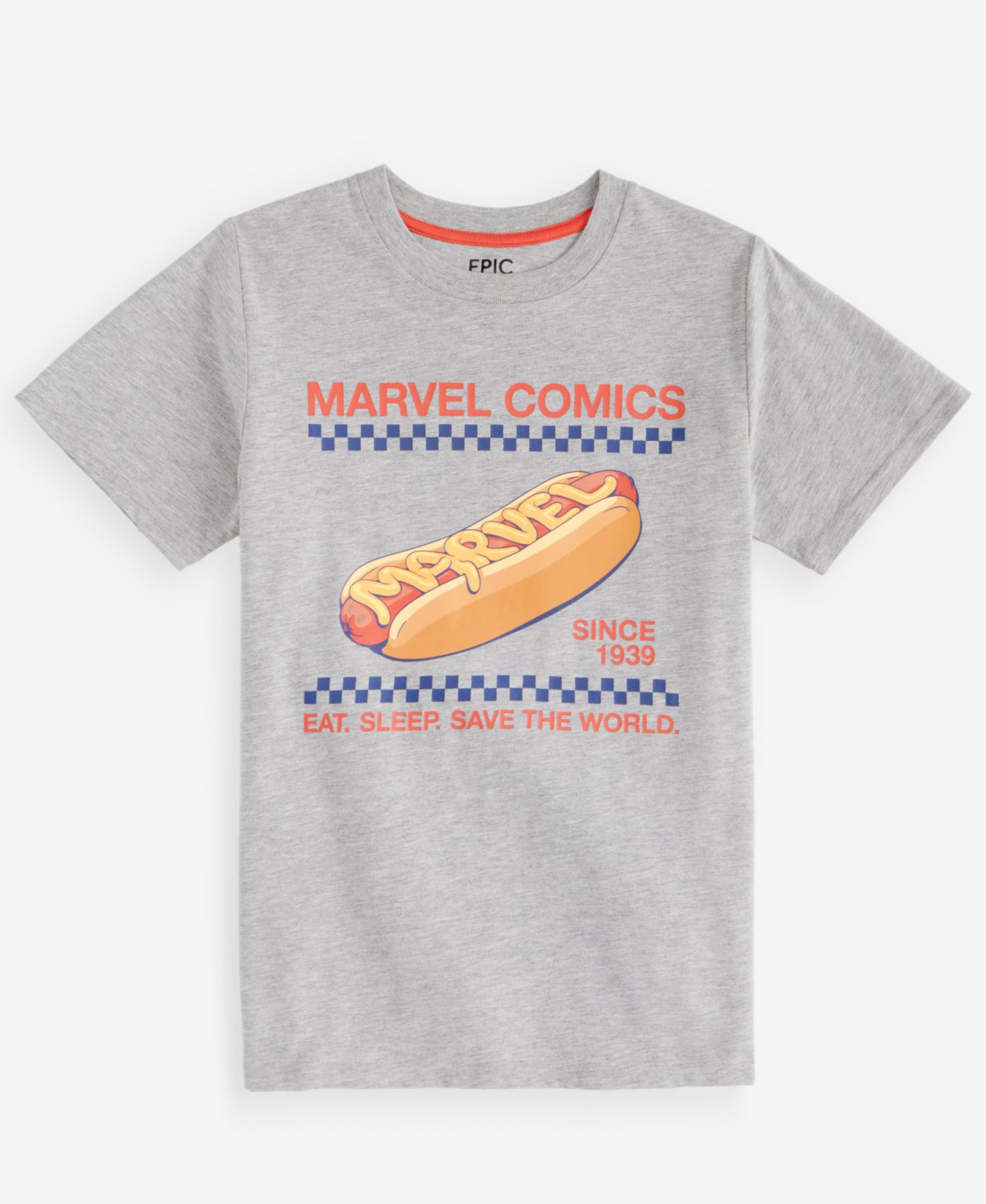 Boys' XS-XL Marvel Comics Hot Dog Short-Sleeve T-Shirt