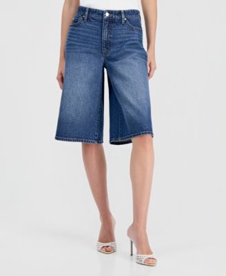 Women's High Rise Long Denim Shorts