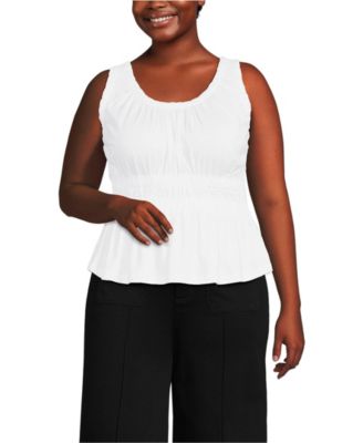Plus Size Slub Rouched Tank Top