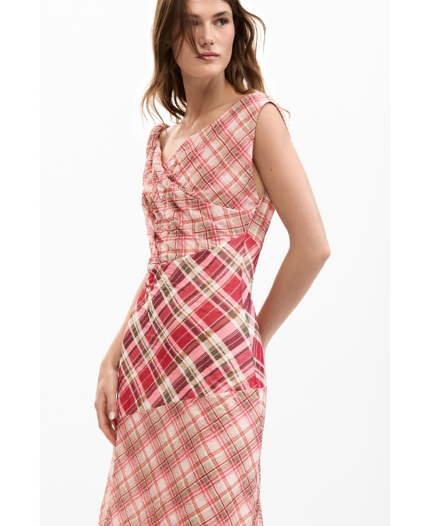 Women's Checked plaid strap dress