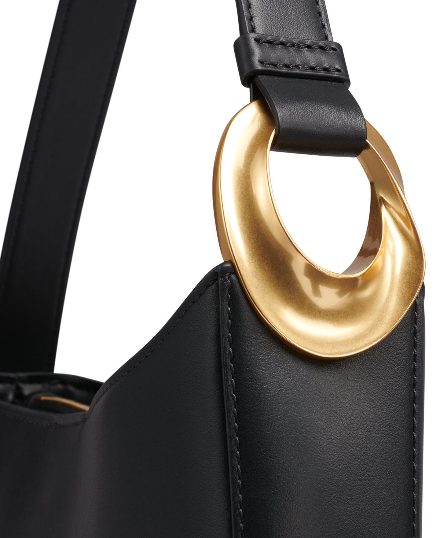 Женская сумка Donna Karan New York Jersey Small Shoulder Handbag, цвет: Чёрный / Золотой — фото 5