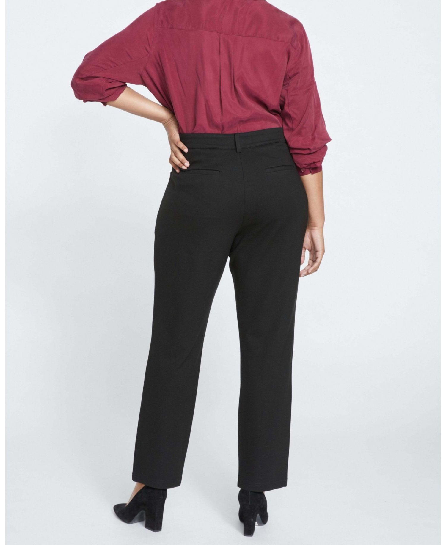 Plus Size Long Cigarette Ponte Pants