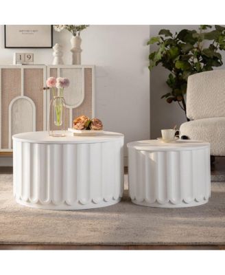 Round Nesting Storage Tables with Lift-Off Lids